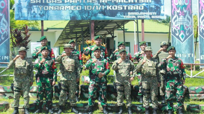 Pererat Silahturahmi, Satgas Yonarmed 10/ Bradjamusti Terima Kunjungan Tentara Diraja Malaysia