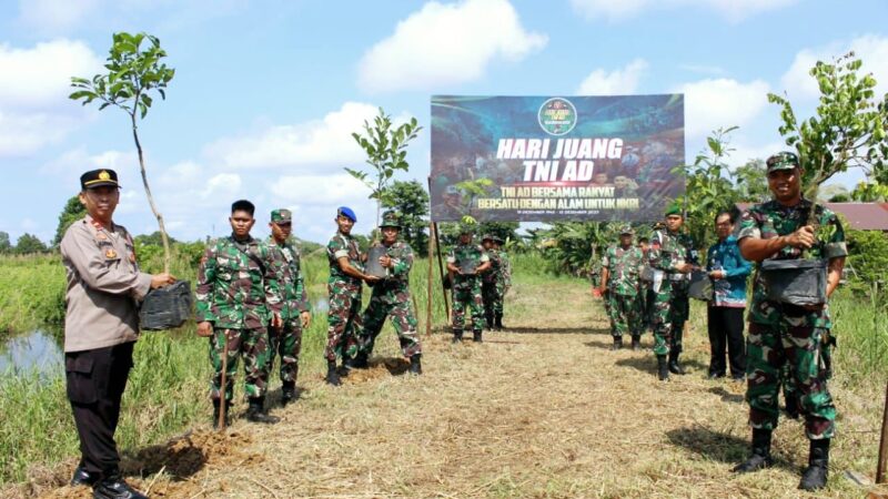 Sambut Hari Juang TNI AD Ke-78, Kodim 1012/Buntok Laksanakan Penanaman Pohon Dan Pembersihan Serentak di Jajaran