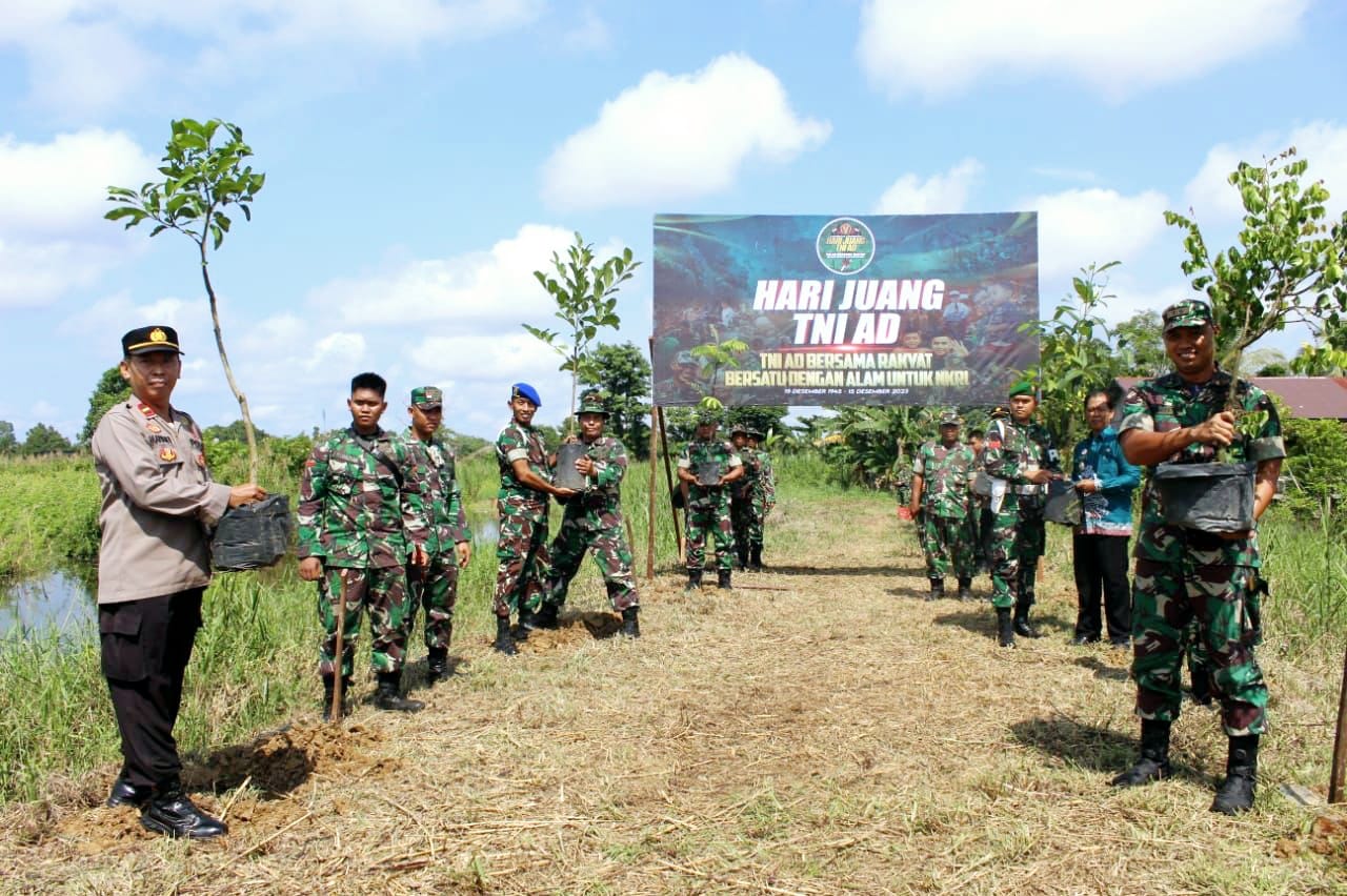 Sambut Hari Juang TNI AD Ke-78, Kodim 1012/Buntok Laksanakan Penanaman Pohon Dan Pembersihan Serentak di Jajaran