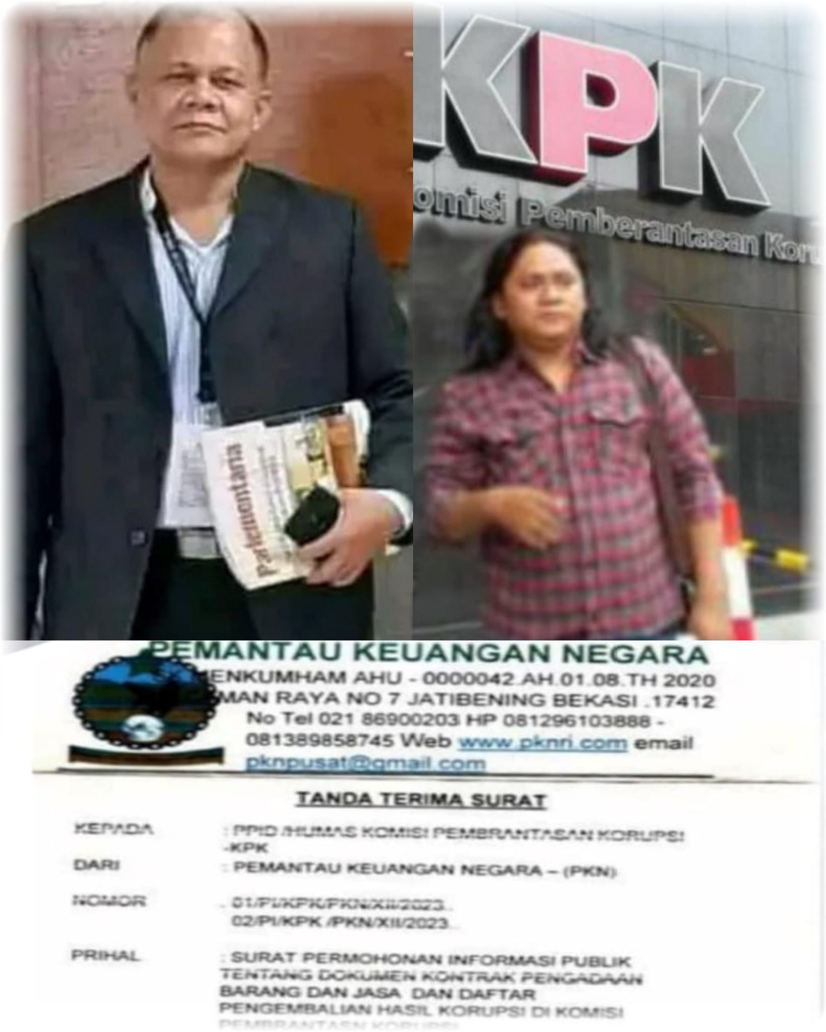 Pemantau Keuangan Negara (PKN) Meminta Dokumen Pengadaan Barang dan Jasa di KPK Guna Menjalankan Amanah UU No.14 Tahun 2008.