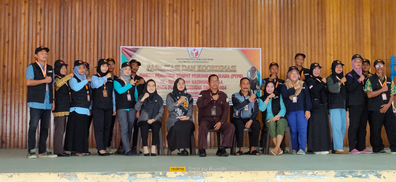 Fasilitasi dan Koordinasi Bimtek Terhadap PPTS (Panitia Pengawas Tempat Suara) se Kecamatan Katingan kuala.