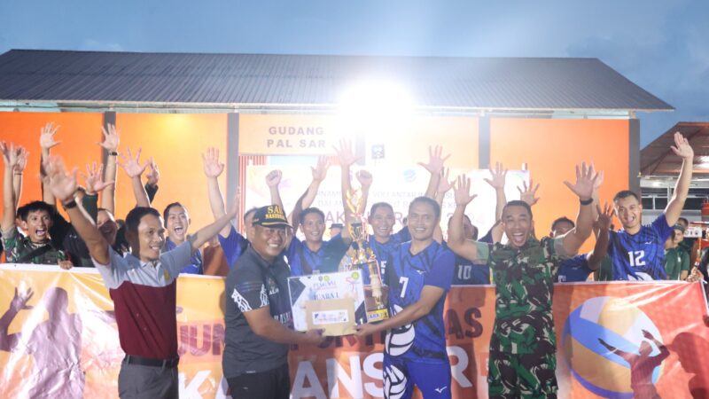 Hut 52 BASARNAS, Kodim Palangka Raya Raih Juara 1 Voli Turnamen