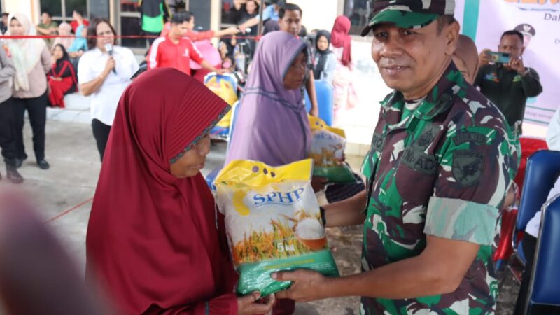 Pabung Kab.Seruyan Kodim 1015/Sampit, Hadiri Gerakan Pangan Murah Dalam Rangka Hari Besar Keagamaan Nasional(HBKN)