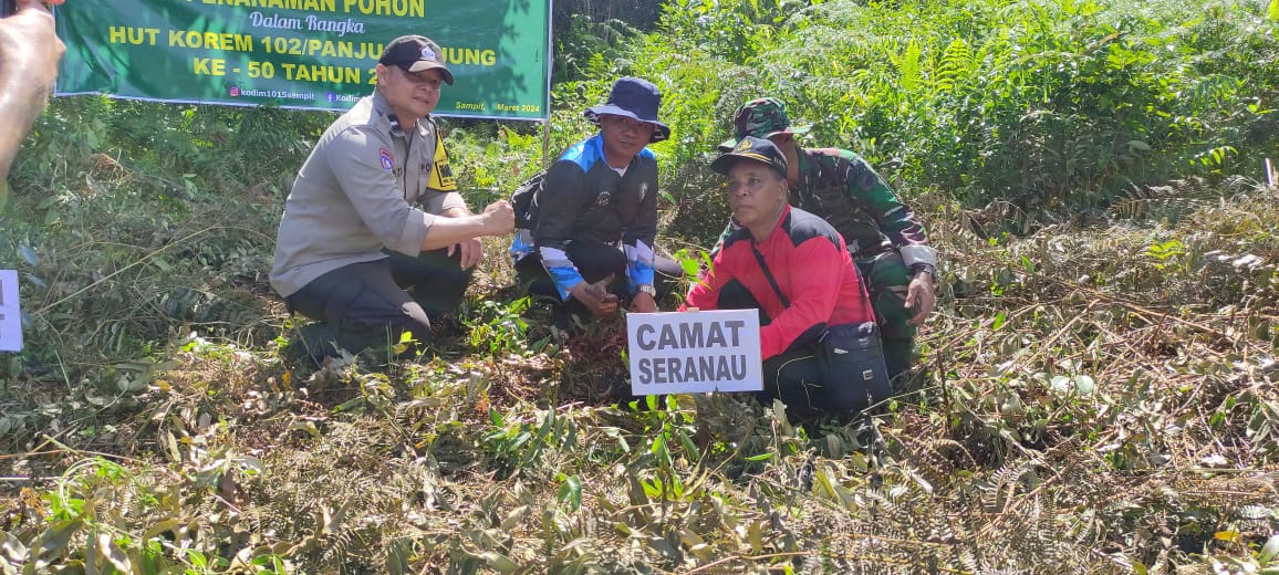 Kodim 1015/Sampit Laksanakan Penghijauan Dengan Menanam 500 Bibit Pohon,Dalam Rangka Sambut HUT Korem 102/Pjg ke 50.