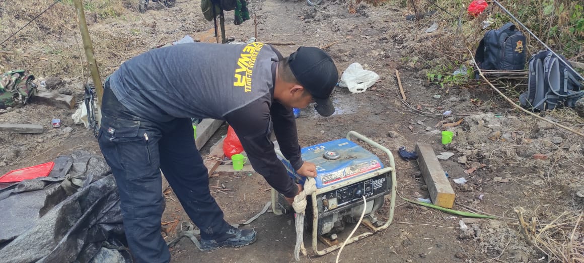 Tunjang Kebutuhan Listrik Satgas TMMD ke 120 Kodim 1015/Sampit Gunakan Genset