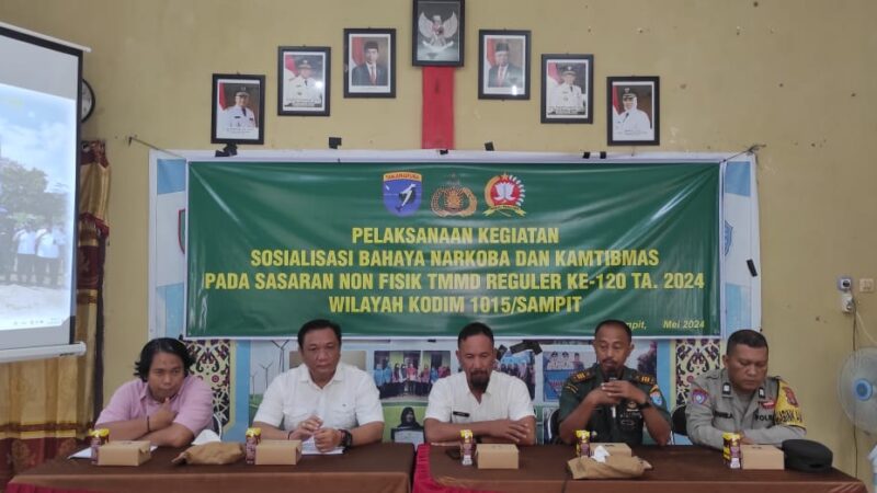 TMMD Reguler ke-120 Kodim 1015/Sampit, Gelar Penyuluhan Bahaya Narkoba dan Kamtibmas