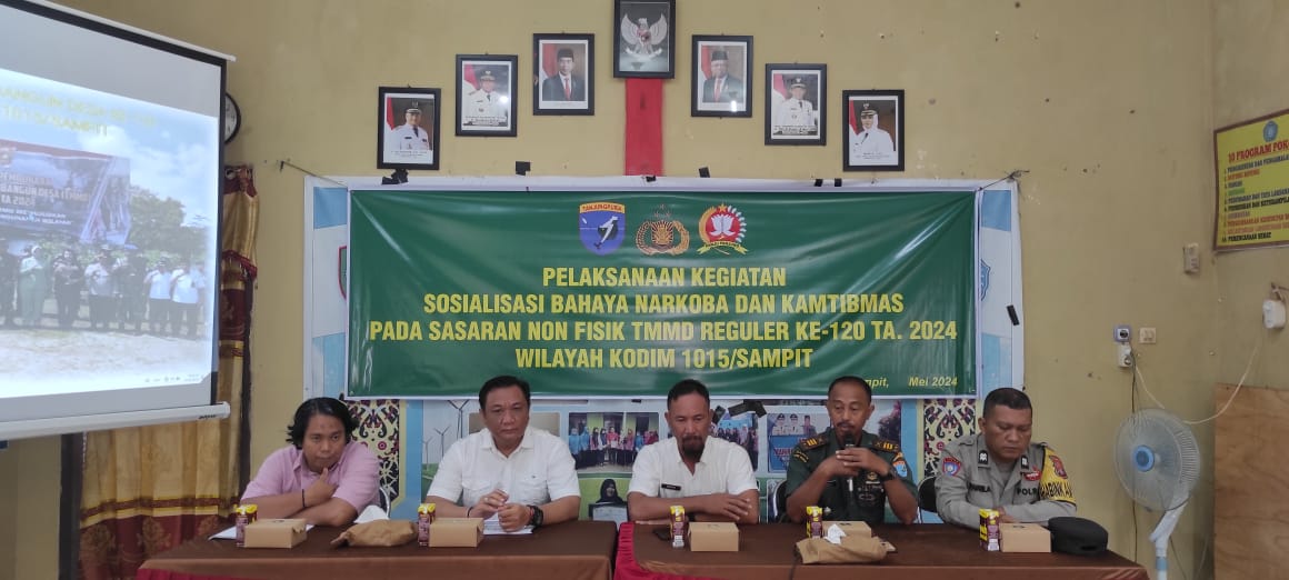 TMMD Reguler ke-120 Kodim 1015/Sampit, Gelar Penyuluhan Bahaya Narkoba dan Kamtibmas