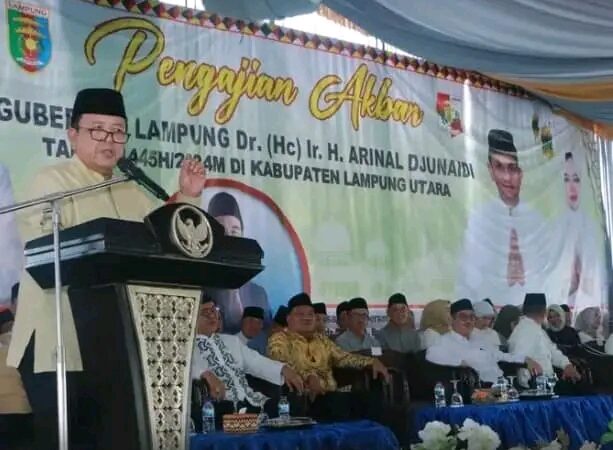 Pengajian Akbar Dalam Rangka Kunjungan Kerja Gubernur Lampung Ir. Hi. Arinal Djunaisi
