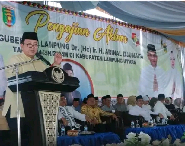 Pengajian Akbar Dalam Rangka Kunjungan Kerja Gubernur Lampung Ir. Hi. Arinal Djunaisi