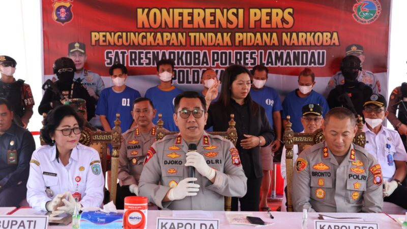 Kapolda Kalteng Pimpin Konferensi Pers, Hasil Pengungkapan 33,8 KG Narkoba di Wilayah