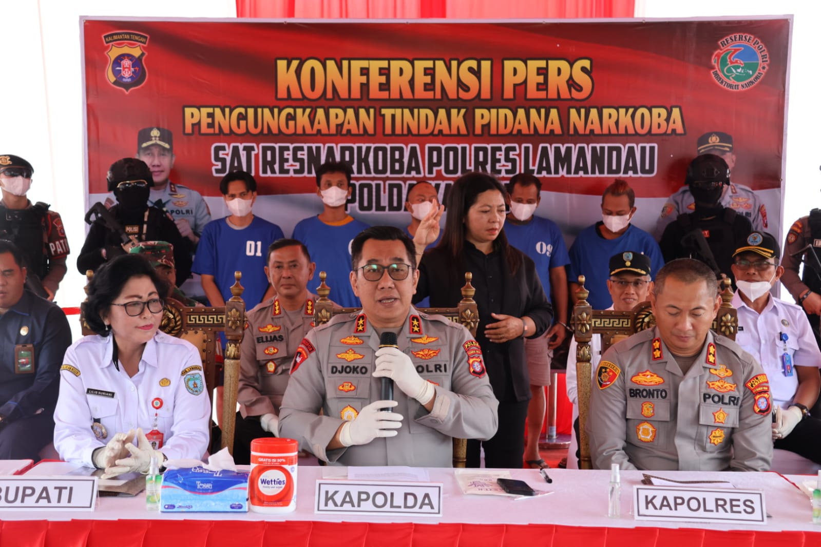 Kapolda Kalteng Pimpin Konferensi Pers, Hasil Pengungkapan 33,8 KG Narkoba di Wilayah