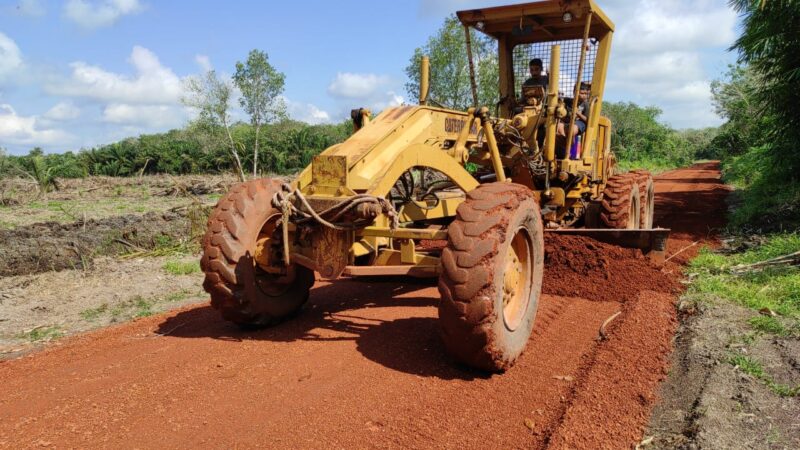 Percepat pengerjaan jalan, Satgas TMMD Ke 120 Kodim 1015/Sampit Kerahkan Alat Berat Grader