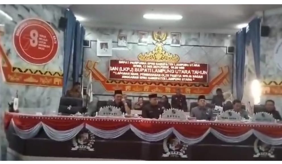 Sidang Paripurna LKPJ Bupati Lampung Utara Tahun 2024 Kembali di Skors.