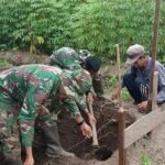 Satgas Tmmd ke 120 Kodim 1015/Sampit Bantu Petani Bangun Pondok Istirahat di Kebun