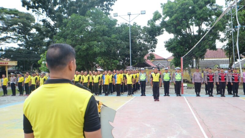 Dalam Rangka Hut Bhayangkara, Polres Kobar Gelar Turnamen Bola Volly Internal