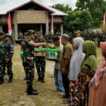 Usai penutupan TMMD, Kodim 1015/Sampit Gelar Baksos Bagi Sembako,Bagi Nutrisi Stanting Dan Ibu Hamil