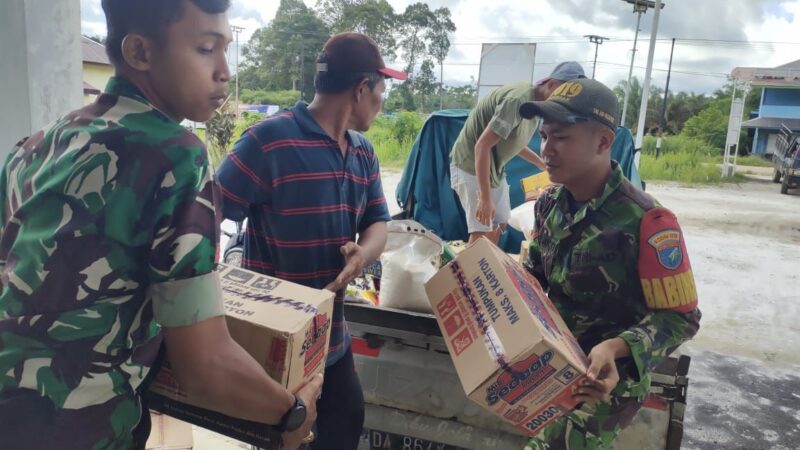 Kodim 1019/Ktg Salurkan Bantuan Kepada Korban Banjir Di Wilayah.