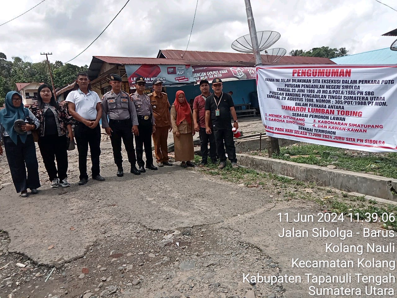 Constatering Dan Sita Eksekusi Pengadilan Negeri Sibolga Pada Objek Lahan Di Kolang Nauli Tapteng Berjalan Sukses