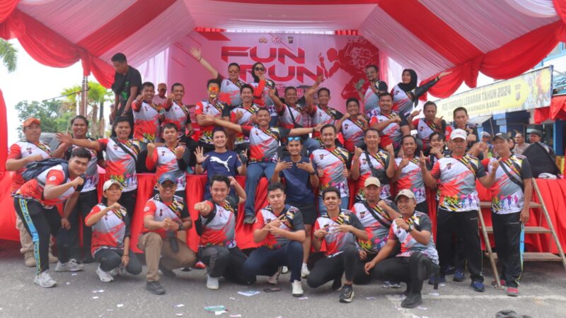 Meriahkan Hut Bhayangkara ke – 78, Kapolres Kobar Beserta Forkopimda Meriahkan Kegiatan Fun Run