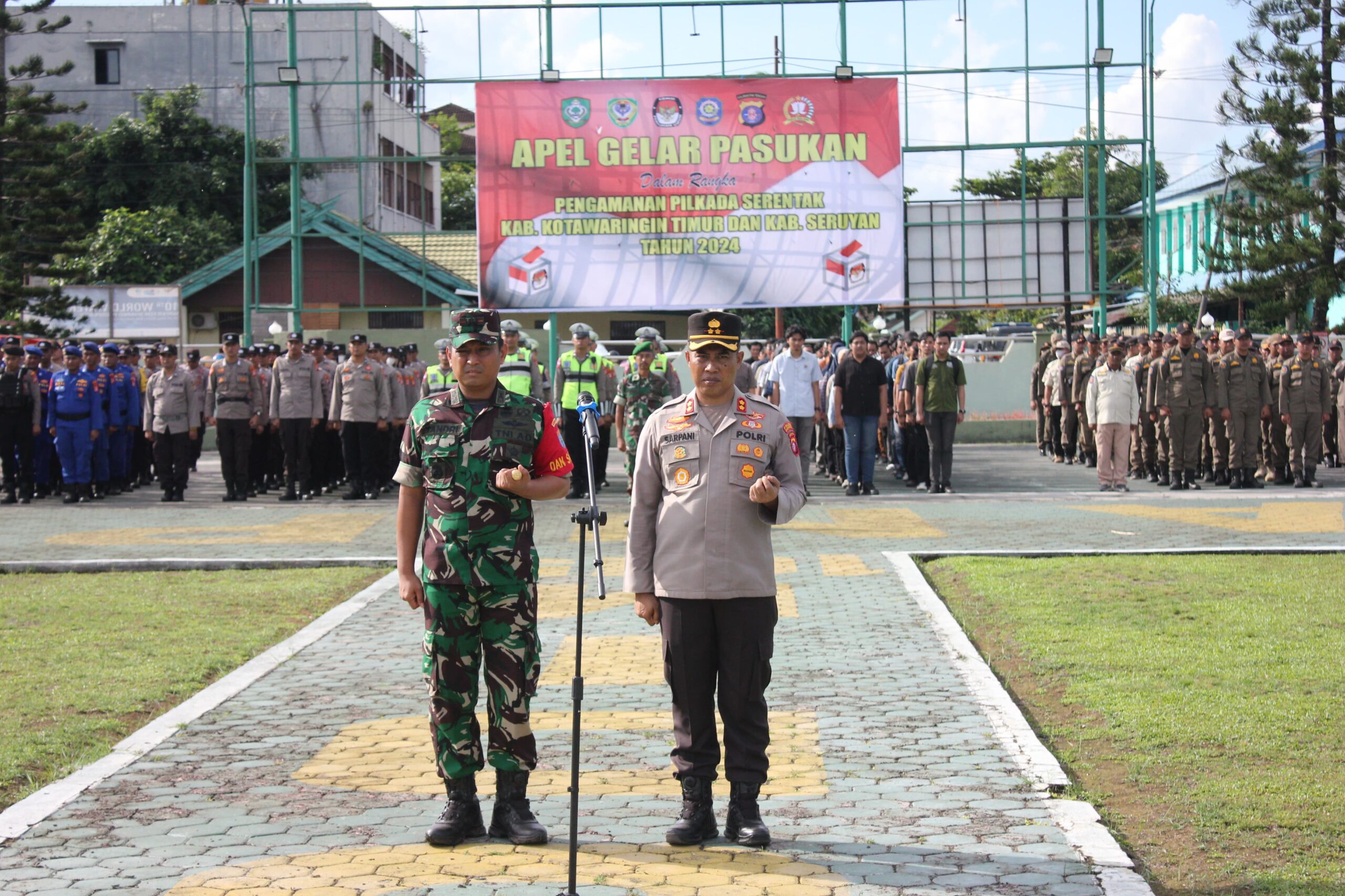 Dandim 1015/Sampit Bersama Kapolres Ikuti Apel Gelar Pasukan Pam VVIP RI-1