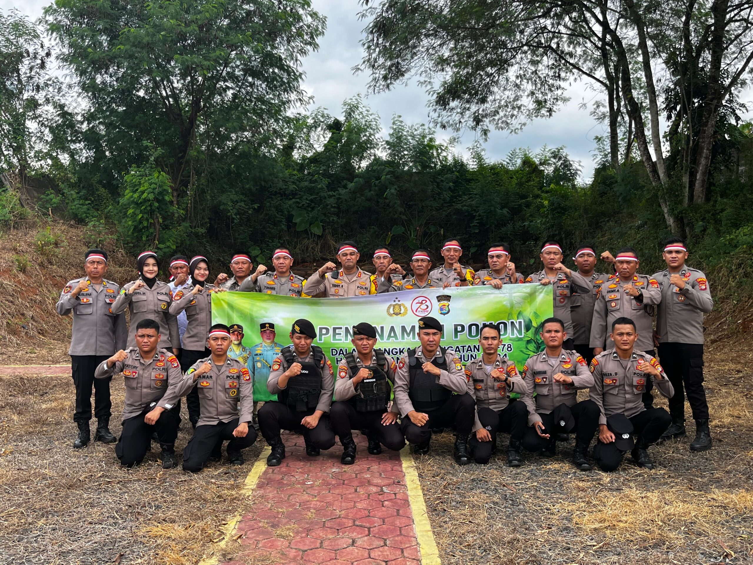 Peringati Hari Bhayangkara Ke- 78, Polres Lampung Utara Gelar Penanaman Pohon