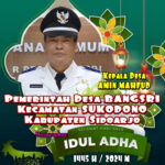 Ucapan Selamat Hari Raya Idul Adha 1445 H/ 2024 M, Pemdes Bangsri Kecamatan Sukodono Kabupaten Sidoarjo.