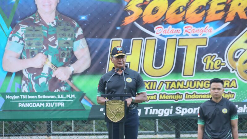 Pangdam Tanjungpura Buka Turnamen Mini Soccer Dalam Rangka HUT ke-66 Kodam XII/Tpr