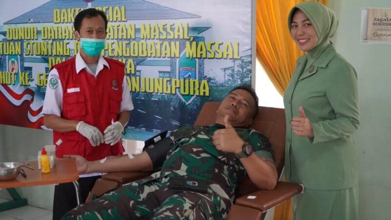 Sambut HUT Kodam XII/TPR ke 66,Kodim 1019/Katingan Gelar Bakti Sosial Donor Darah