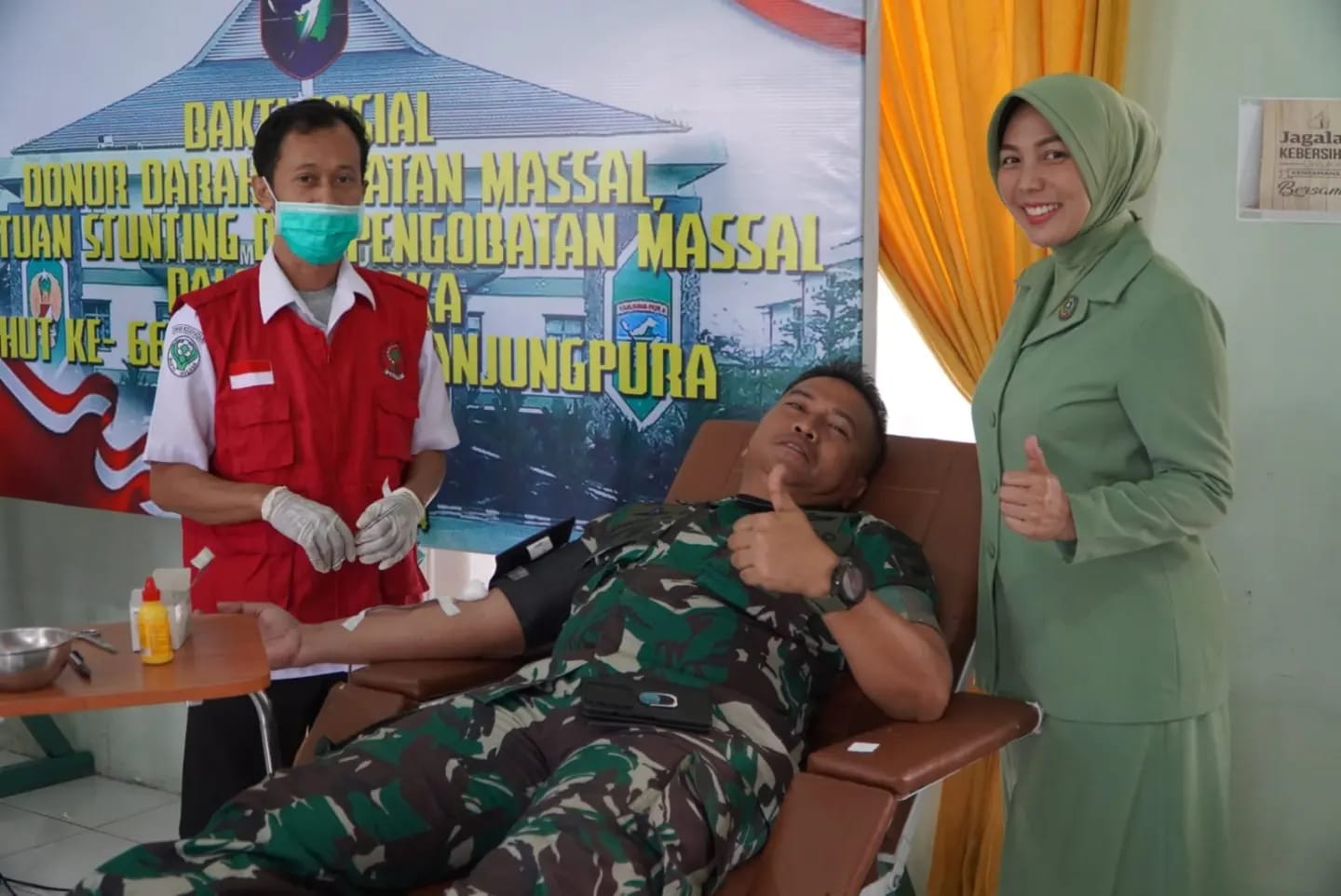 Sambut HUT Kodam XII/TPR ke 66,Kodim 1019/Katingan Gelar Bakti Sosial Donor Darah