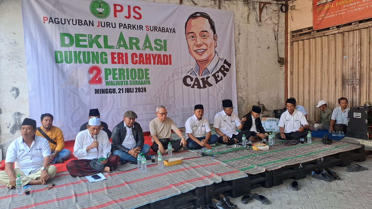 Jukir Surabaya Deklarasi Dukung Eri Cahyadi di Pilwali 2024.