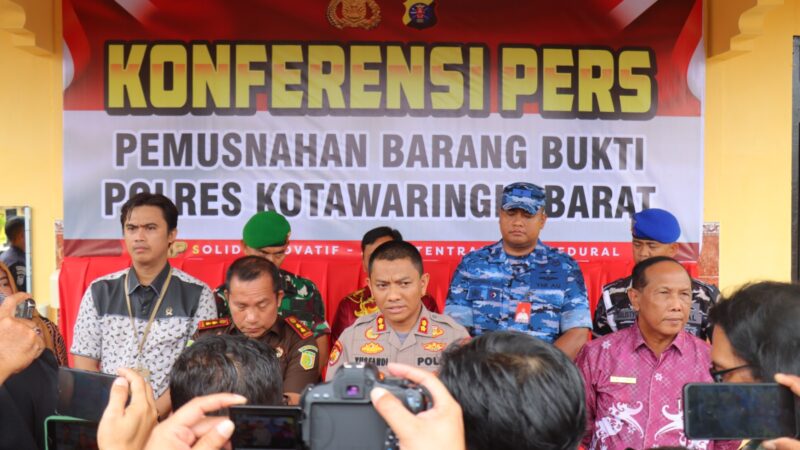 Polres Kobar Musnahkan Barang Bukti Narkotika dan Knalpot Brong