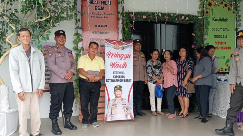 Polres Kobar Melaksanakan Minggu Kasih Melalui Pengamanan Ibadah Minggu