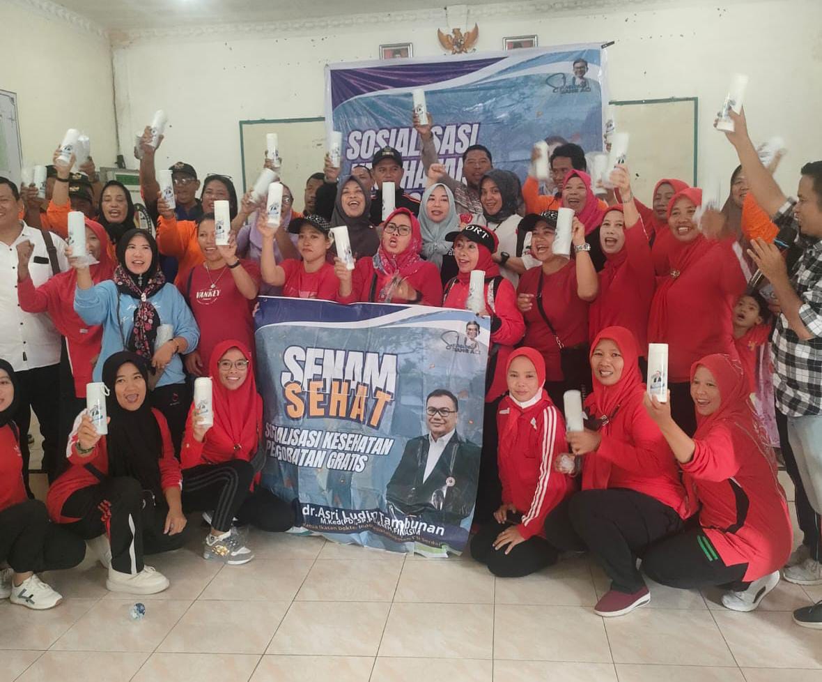 Sahabat Bang Aci, Gelar Sosialisasi Kesehatan Dan Pengobatan Gratis Bersama Warga Desa Bangunsari, Tanjung Morawa