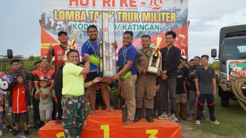 Kodim 1019/Katingan Gelar Lomba Tarik Truk Militer Piala Bergilir Dandim Cup II Tahun 2024