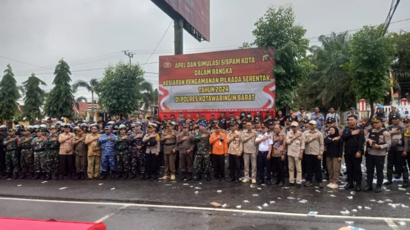 PERSIAPAN PERSONEL PENGAMANAN PILKADA 2024 POLRES KOBAR GELAR SIMULASI SISPAMKOTA