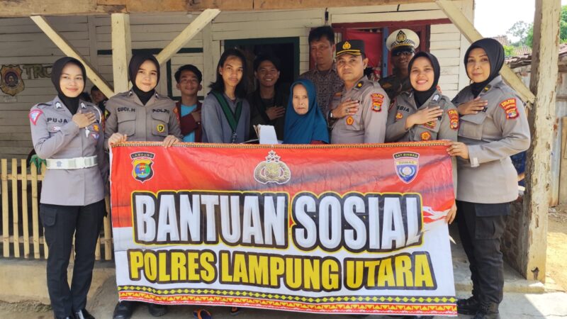 Gandeng Mahasiswa Dan Media, Polres Lampung Utara Saluran Bansos Kepada Warga Kurang Mampu