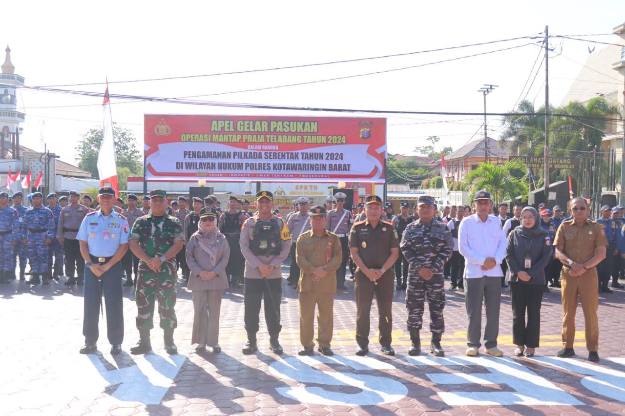 Polres Kobar Gelar Apel Pasukan Dan Sarpras Operasi Mantap Praja Telabang 2024