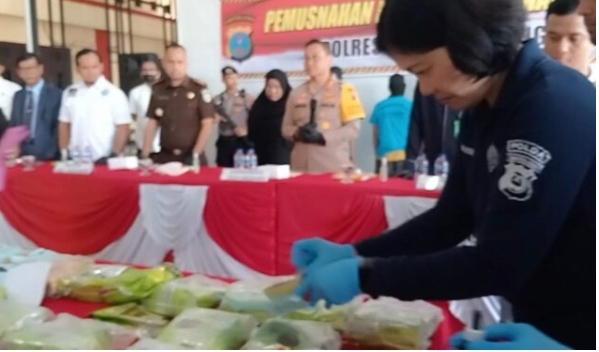 Polresta Deli Serdang Memusnahkan Barang Bukti Narkoba