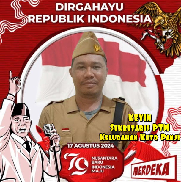 Sekretaris PTM Kelurahan Kuto Panji Kecamatan Belinyu Mengucapkan Dirgahayu RI Ke-79 Tahun 2024.