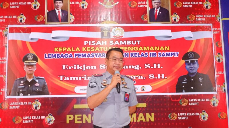 Lapas Sampit Gelar Pisah Sambut Kepala Kesatuan Pengamanan Lapas Sampit