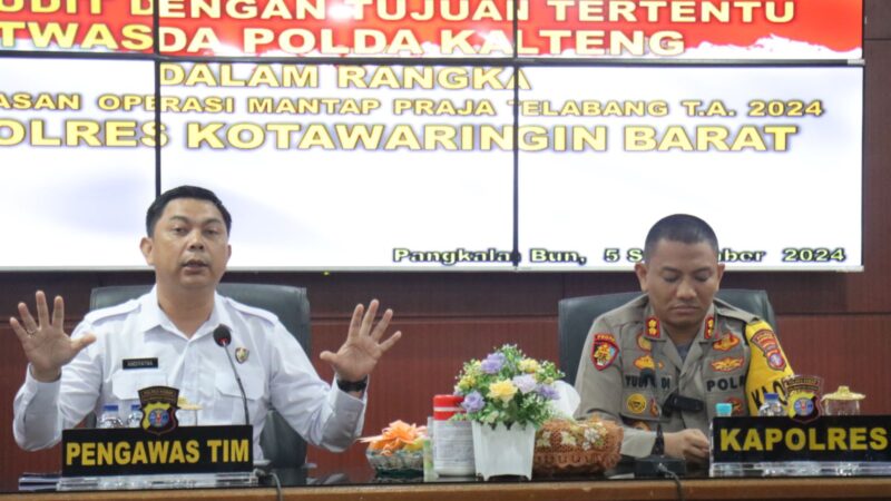 Cek Pelaksanaan Ops Mantap Praja, Tim Asistensi Polda Kalteng Kunjungi Polres Kobar