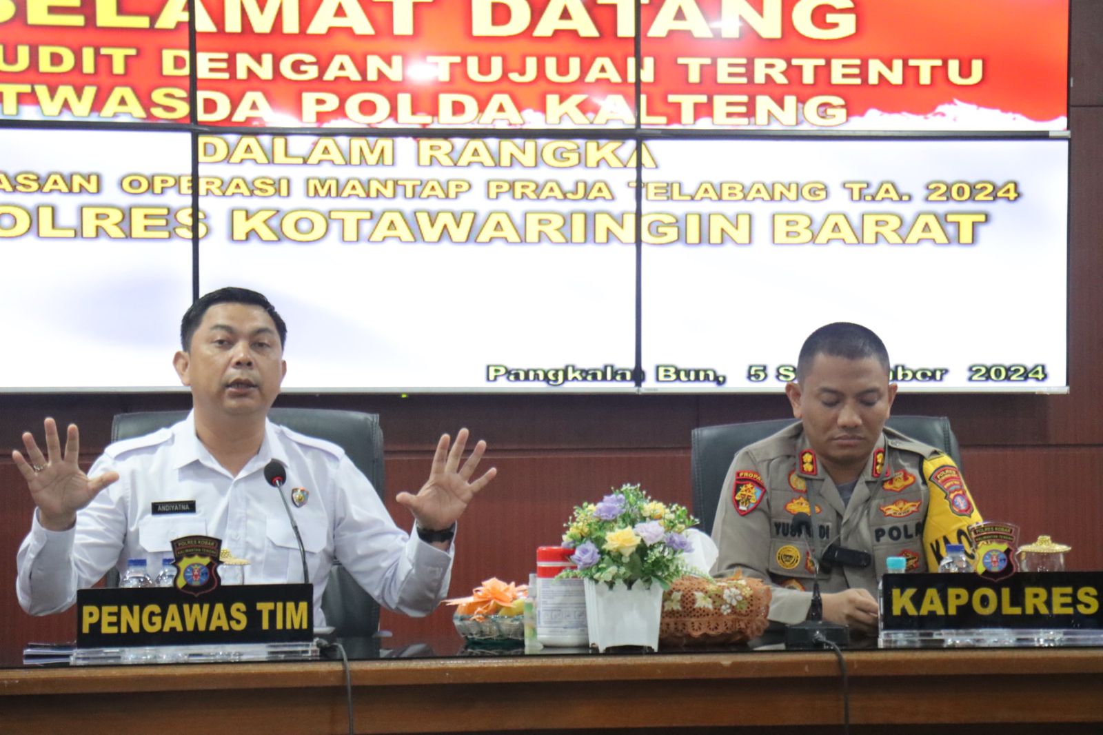 Cek Pelaksanaan Ops Mantap Praja, Tim Asistensi Polda Kalteng Kunjungi Polres Kobar