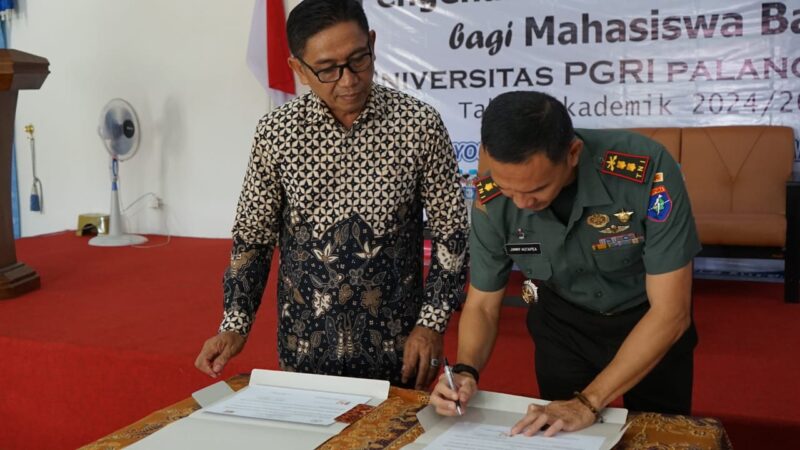 Menjadi Narasumber, Dandim 1016/Plk Berikan Materi Bela Negara kepada Mahasiswa Baru Universitas PGRI Palangka Raya