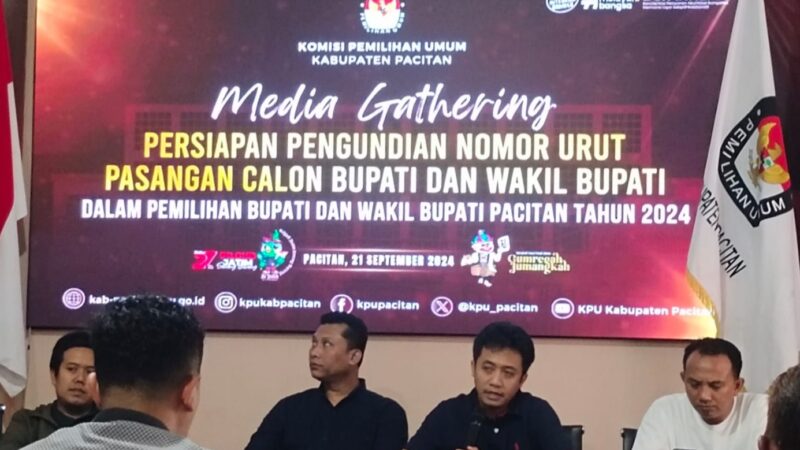 KPU Pacitan Segera Tetapkan Pasangan Calon Dan Pengundian Nomor Urut Pasangan Calon Pada Tahapan Puncak Pilkada 2024.