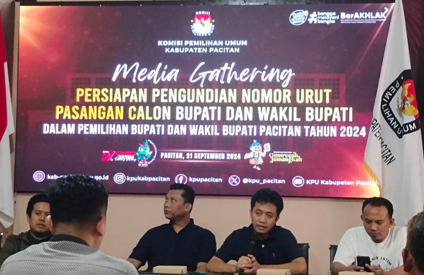 KPU Pacitan Segera Tetapkan Pasangan Calon Dan Pengundian Nomor Urut Pasangan Calon Pada Tahapan Puncak Pilkada 2024.