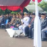 TNI AU LANUD ISKANDAR MENGGELAR UPACARA DALAM RANGKA MERAYAKAN PUNCAK PERINGATAN HUT KE 79.