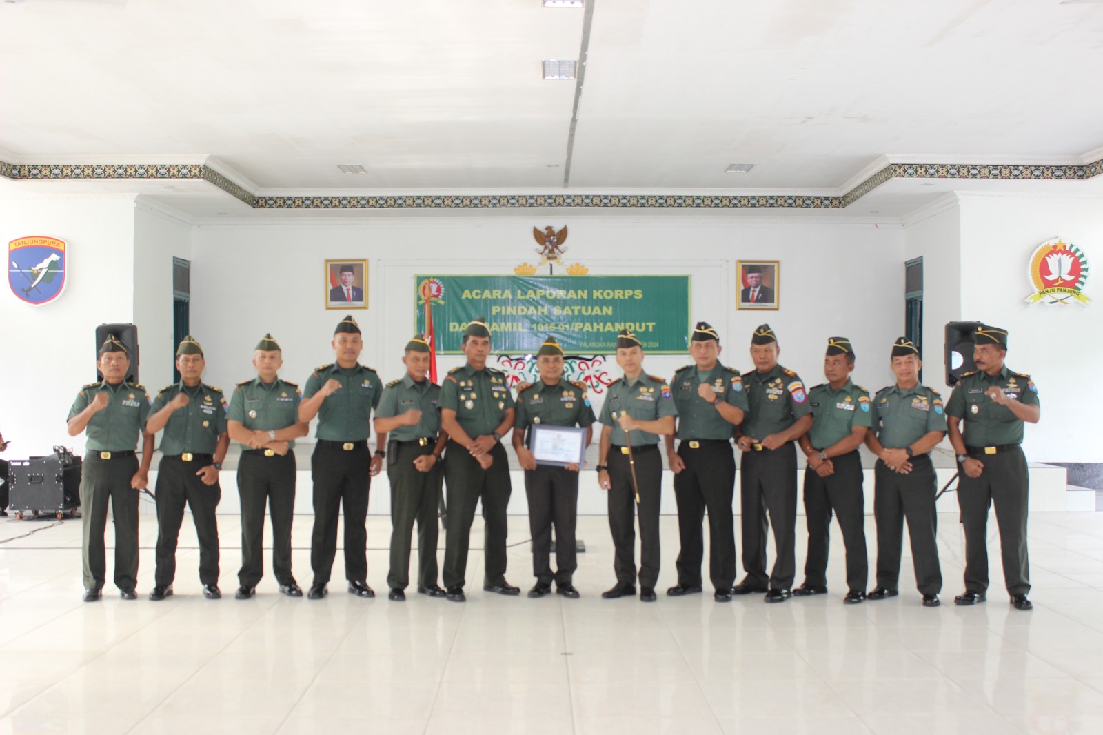 Dandim 1016/Plk Pimpin Acara Laporan Korps Pindah Satuan Danramil 1016-01/Pahandut