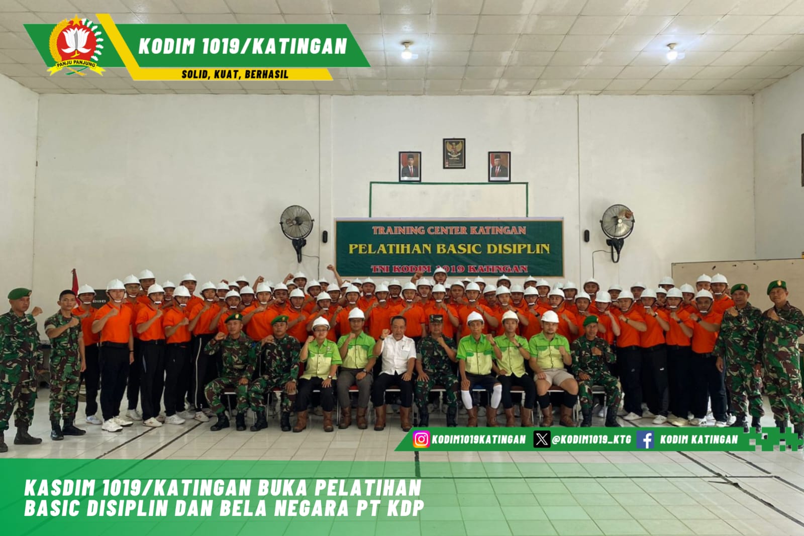 Kasdim 1019/Katingan Buka Pelatihan Basic Disiplin dan Bela Negara PT. KDP