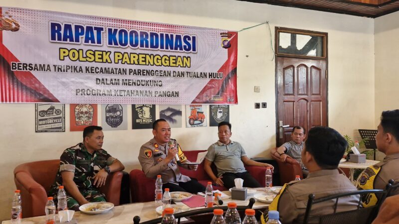 Rapat Koordinasi Kapolsek Parenggean Bersama Muspika dan Kades Se-Kec.Parenggean dan Tualan Hulu