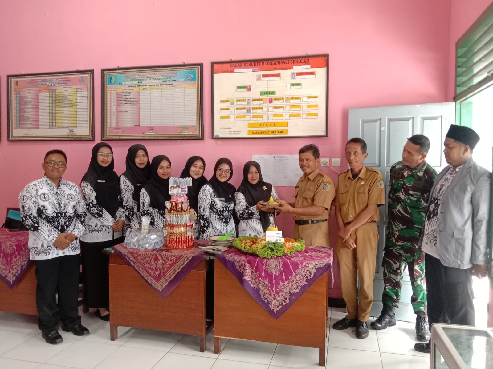 Potong Tumpeng Warnai Peringatan Hari Guru Di SD Negeri 2 Plandaan Tulungagung